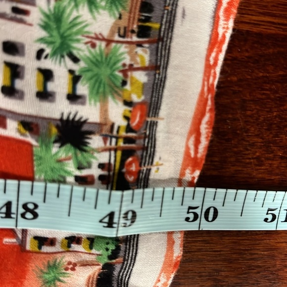 Dressing Clio Womens Maxi Dress L Orange Green Sleeveless Pullover Palm Tree EUC - Picture 11 of 12